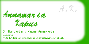 annamaria kapus business card